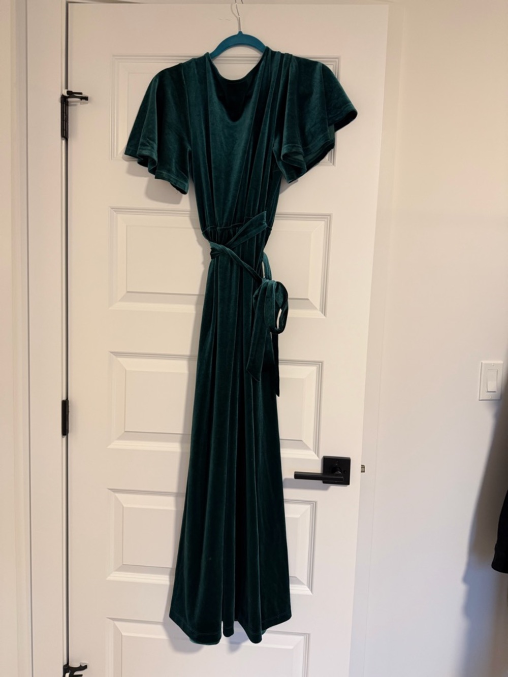 ModCloth Elegant Emerald Green Velvet Wrap Maxi Dress